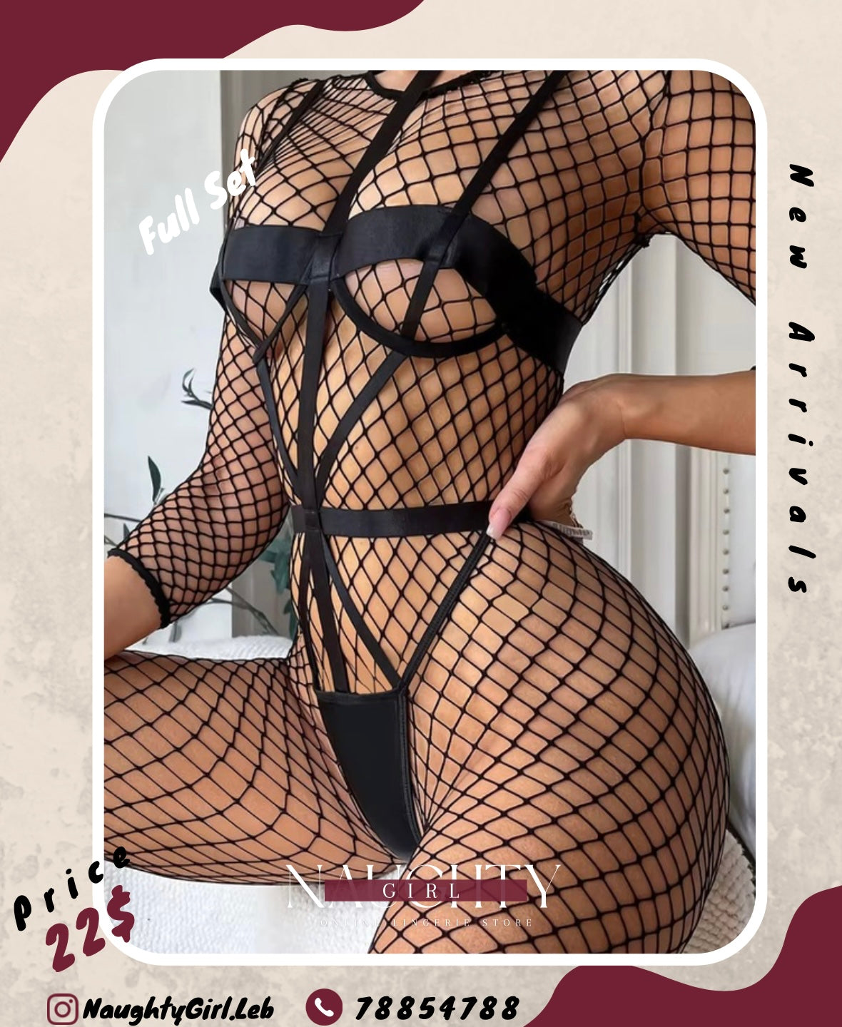 Lingerie Set With Fishnet