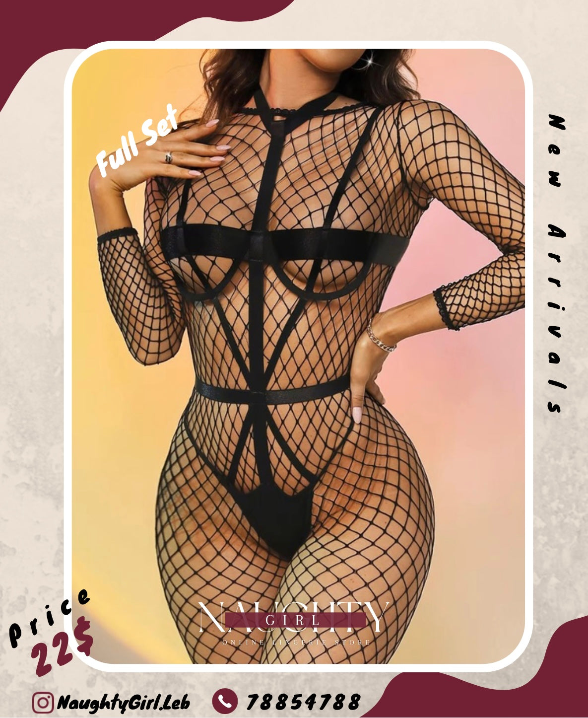 Lingerie Set With Fishnet