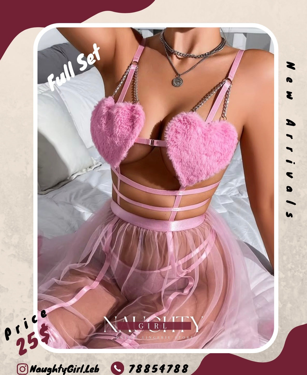 Pink Heart Babydoll