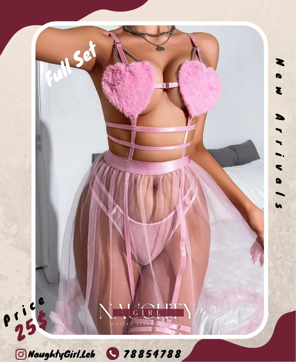 Pink Heart Babydoll