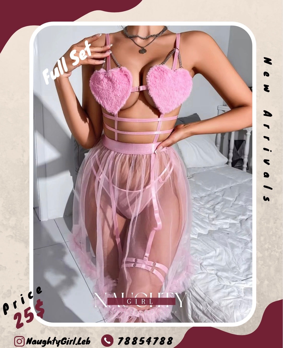 Pink Heart Babydoll