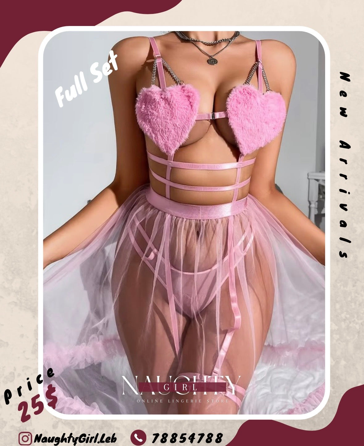 Pink Heart Babydoll