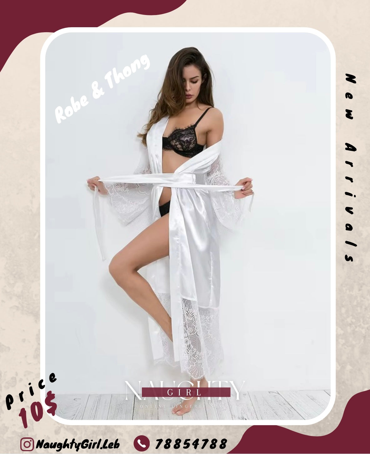 Lace Robe With Thong