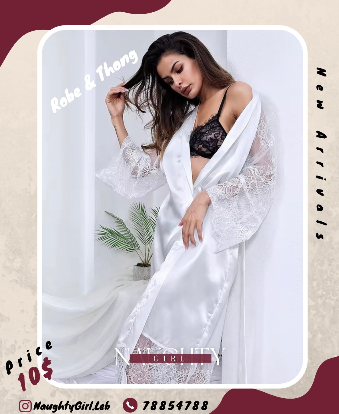 Lace Robe With Thong